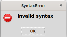 erreur de syntaxe